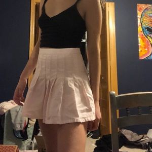 mini pink pleated skirt 💓